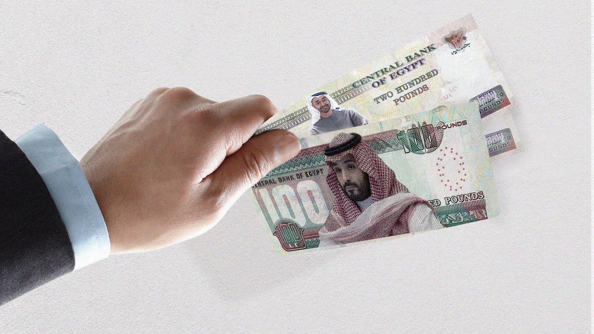 صورة السيسي يأمر بطباعة صور قادة الخليج على الجنيه كي لا يجرؤ على الهبوط مجدداً