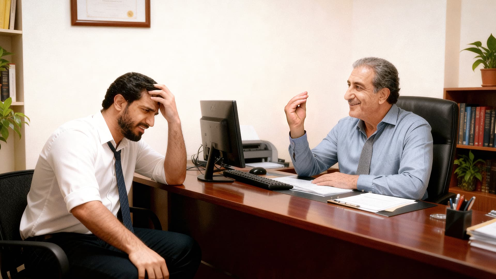 صورة موظّف يكسب الصلاة على النبي ٢٠٠ مرة خلال نقاش زيادة مرتبه