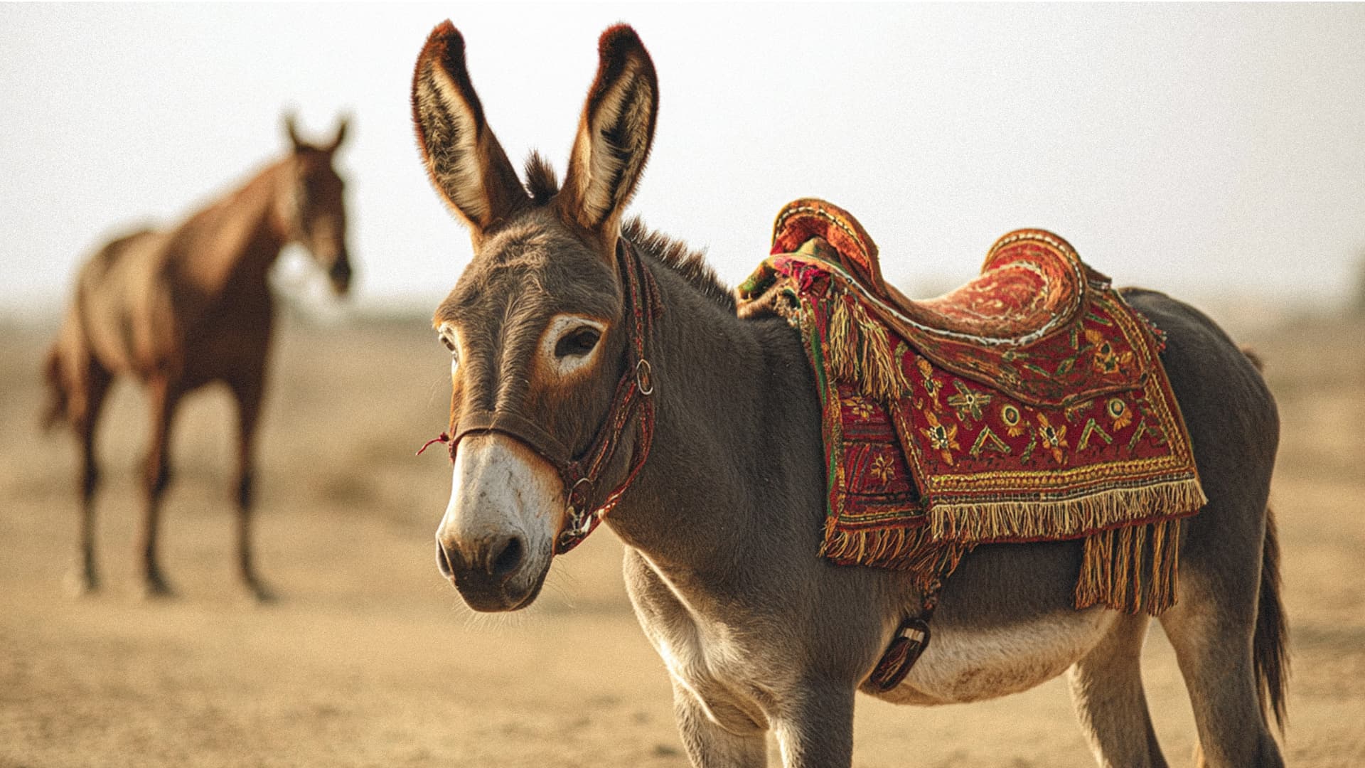 صورة دراسات الحدود: غالبية المنطقة تفضل شدّ السروج على الحمير رغم توفر الخيل